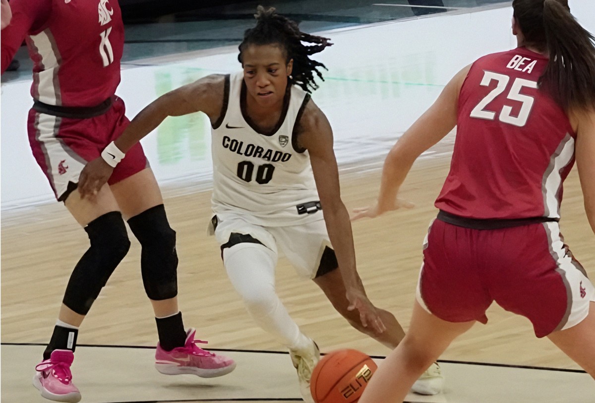 Jaylyn Sherrod in the lane against Washington State